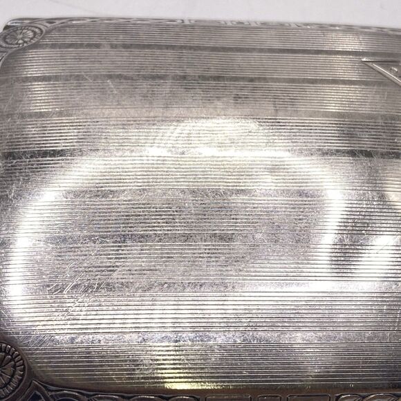 WILLIAM HENRY SPARROW STERLING SILVER CURVED CIGARETTE CASE Engraved - Picture 6 of 16